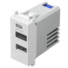 PRESA USB + TYPE C 5V 3,0A 1M - BIANCO