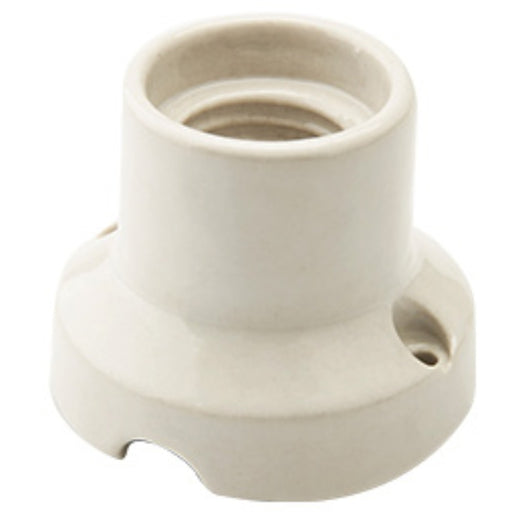 PORTALAMPADE E27 IN CERAMICA BIANCO - BASE DRITTA - ElettroWatt.eu