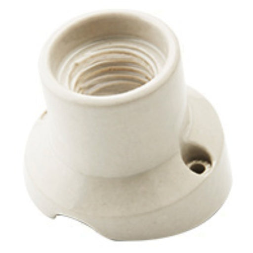 PORTALAMPADE E27 IN CERAMICA BIANCO - BASE INCLINATA - ElettroWatt.eu