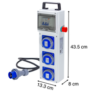QUADRO TERMOP. 3 PRESE 2P+T 16A 230V IP67 + PULSANTE D'EMERGENZA - ElettroWatt.eu