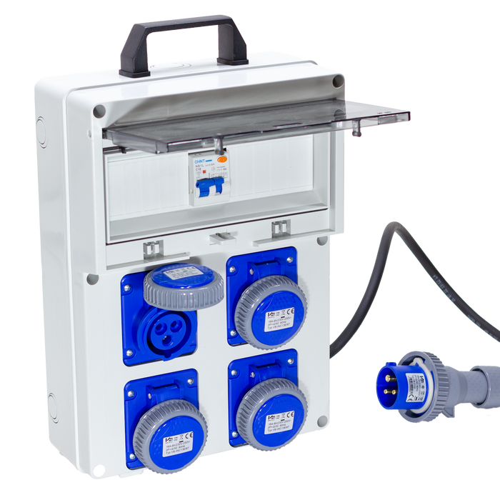 QUADRO ELETTRICO DA CANTIERE ASC 220V MONOFASE CON 4 PRESE IP67 DA 16A - ElettroWatt.eu