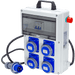 QUADRO ELETTRICO DA CANTIERE ASC 220V MONOFASE CON 4 PRESE IP67 DA 16A + FUNGO DI EMERGENZA - ElettroWatt.eu