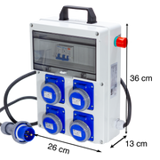 QUADRO TERMOP. 4 PRESE- 2P+T 16A 230V IP67 + PULSANTE D'EMERGENZA - ElettroWatt.eu