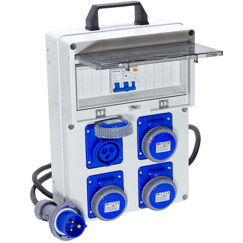 QUADRO TERMOP. 4 PRESE- 2P+T 16A 230V IP67 + PULSANTE D'EMERGENZA - ElettroWatt.eu