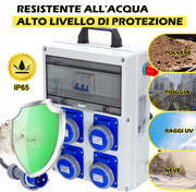 QUADRO TERMOP. 4 PRESE- 2P+T 16A 230V IP67 + PULSANTE D'EMERGENZA - ElettroWatt.eu