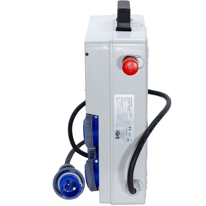 QUADRO ELETTRICO DA CANTIERE ASC 220V MONOFASE CON 4 PRESE IP67 DA 16A + FUNGO DI EMERGENZA - ElettroWatt.eu