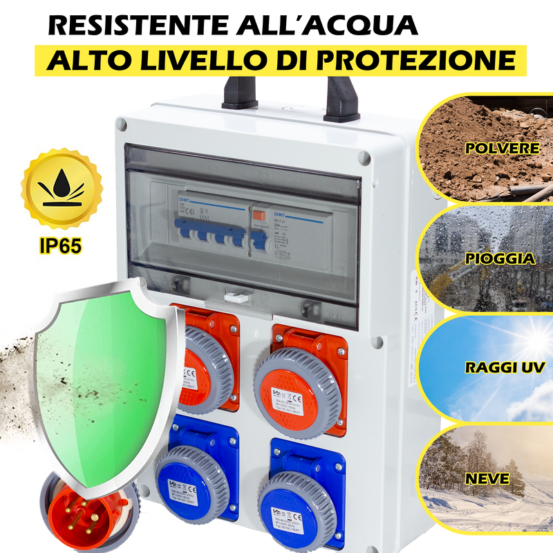 QUADRO ELETTRICO DA CANTIERE ASC 380V CON 2 PRESE 220V e 2 PRESE TRIFASE - ElettroWatt.eu