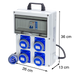 Quadro Elettrico da Cantiere ASC - con allarme di messa a terra - Distributore con 4 Prese Industriali IP67 da 16A con Differenziale da 16A - ElettroWatt.eu