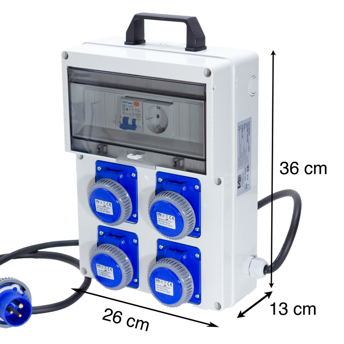 QUADRO ELETTRICO DA CANTIERE ASC 4 PRESE CON PRESA SHUCKO AGGIUNTIVA - ElettroWatt.eu