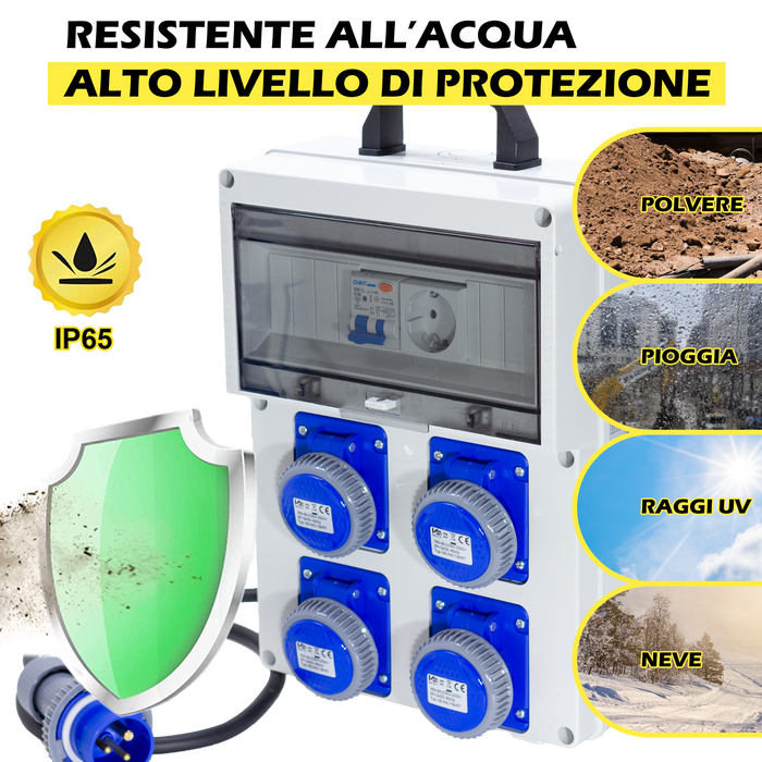 QUADRO ELETTRICO DA CANTIERE ASC 4 PRESE CON PRESA SHUCKO AGGIUNTIVA - ElettroWatt.eu