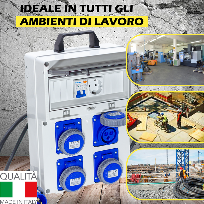 QUADRO ELETTRICO DA CANTIERE ASC 4 PRESE CON PRESA SHUCKO AGGIUNTIVA - ElettroWatt.eu