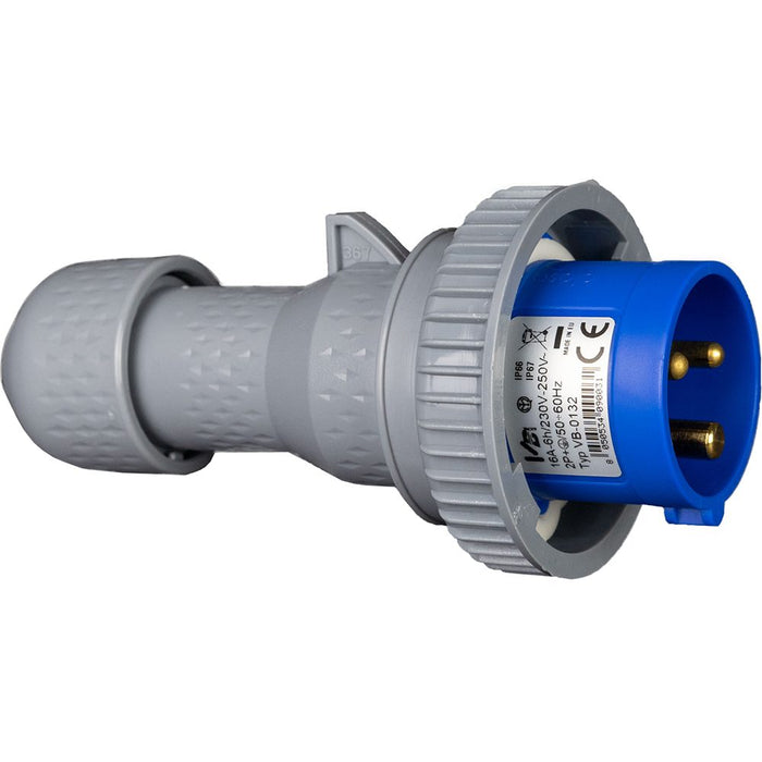 SPINA VOLANTE 2P +T 16A 220V H6 IP67