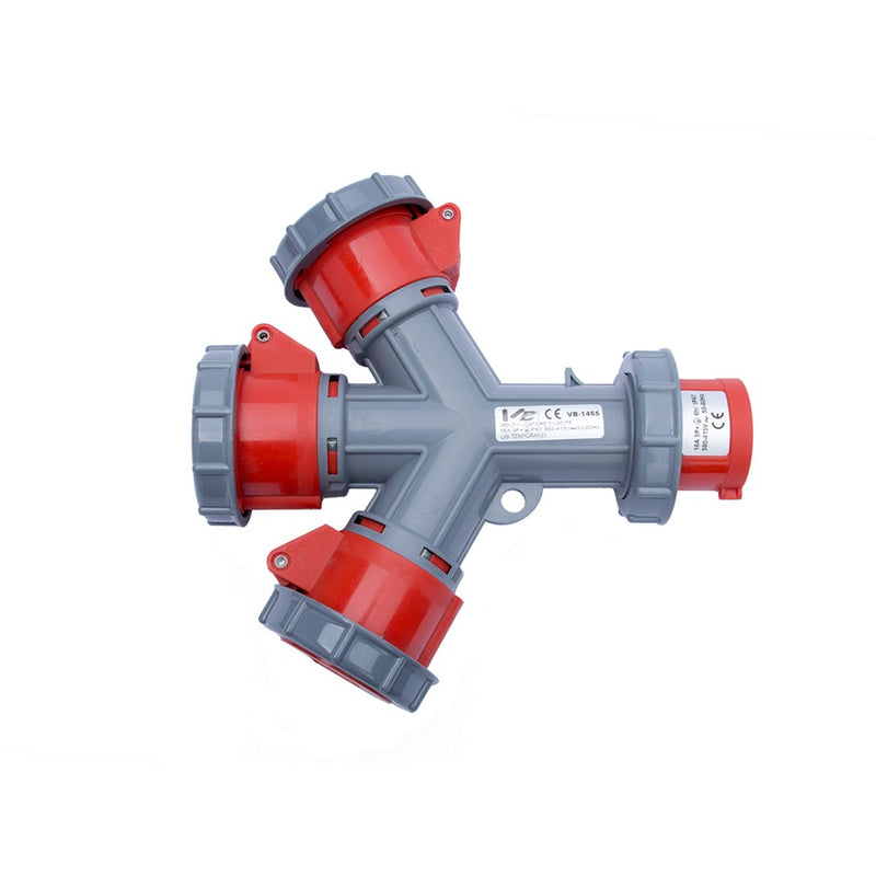 MOLTIPLICATORE SENZA CAVO 3 VIE 3P+T 16A 400V IP67