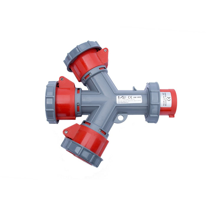 MOLTIPLICATORE SENZA CAVO 3 VIE 3P+T 16A 400V IP67
