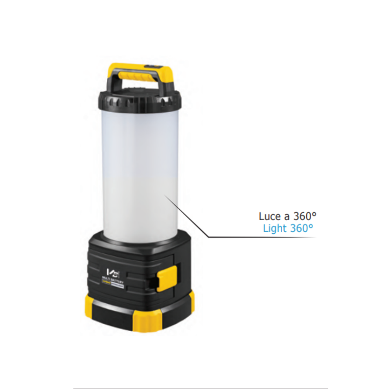 PROIETTORE LED IBRIDO 60W A BATTERIA 360° CON CCT SELEZIONABILE 3000K/4000K/6000K
