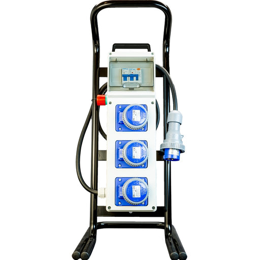 QUADRO TERMOP. 3 PRESE 2P+T 16A 230V IP67 + PULSANTE D'EMERGENZA + CAVALLETTO ACCIAIO - ElettroWatt.eu