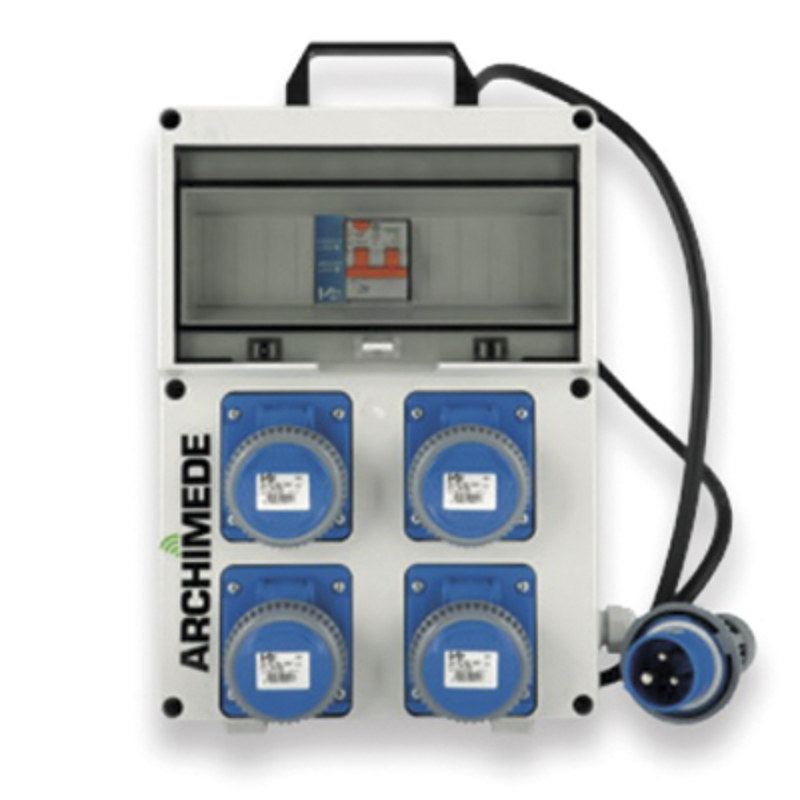 QUADRO ARCHIMEDE 4 PRESE 2P+T 16A 230V IP67 
+ PULSANTE D'EMERGENZA