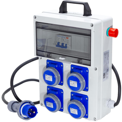 QUADRO TERMOP. 4 PRESE- 2P+T 16A 230V IP67 + PULSANTE D'EMERGENZA - ElettroWatt.eu