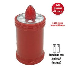 LUMINO VOTIVO MEDIO A BATTERIE INCLUSE USA E GETTA DURATA 60 GG - 12.9x6.7 CM - SOGGETTI A