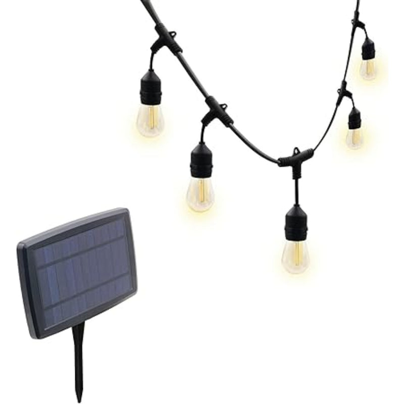 CATENARIA LUMINOSA 10MT SOLARE CAVO NERO     10 LAMPADINE TRASPARENTI - Elettrowatt