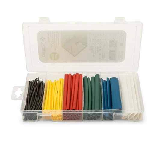 Kit di 100 guaine termorestrigenti. 6 misure assortite. 6 colori assortiti. - ElettroWatt.eu