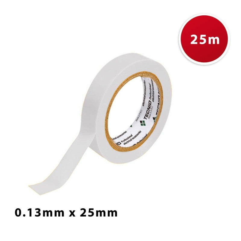 NASTRO ISOLANTE BIANCO 0.13X25X25 MT