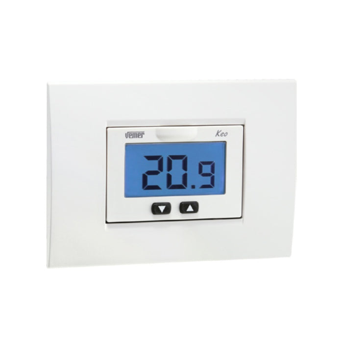 VE267100–KEO-B LCD TERMOSTATO INCASSO BATTERIA - ElettroWatt.eu