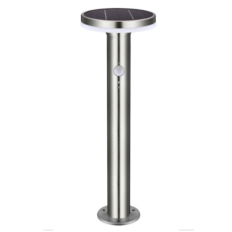 Paletto Solare LED in acciaio inossidabile con sensore di Movimento IP44 , altezza 45cm