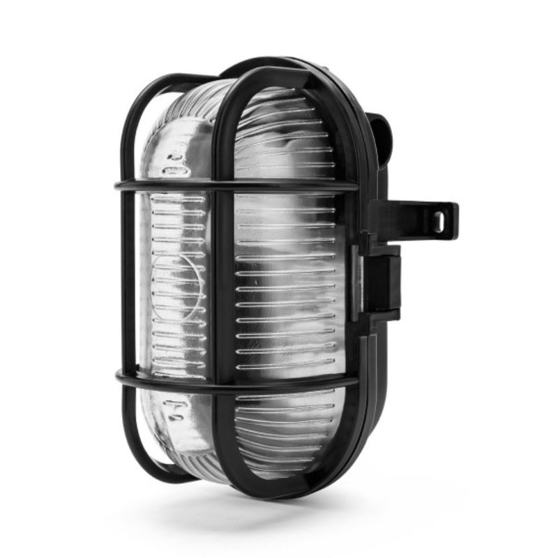 APPLIQUE IP44 OVALE VETRO/PLASTICA - NERO - Elettrowatt