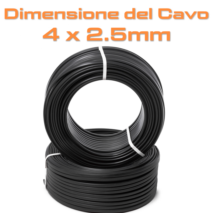 PROLUNGA ELETTRICA TRIFASE 4 POLI INDUSTRIALE PROFESSIONALE DA 30 METRI - CAVO IN NEOPRENE 4G2.5 - ElettroWatt.eu