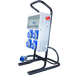 Quadro Elettrico di Distribuzione da Cantiere - 4Prese 220V e Fungo di Emergenza su Cavalletto d'acciaio - ElettroWatt.eu