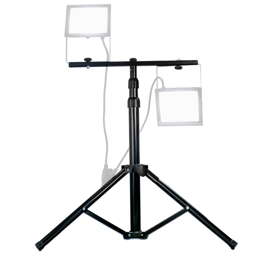 Treppiede Telescopico Nero Con Supporto per 2 Fari - Fino a 200 Watt - Elettrowatt