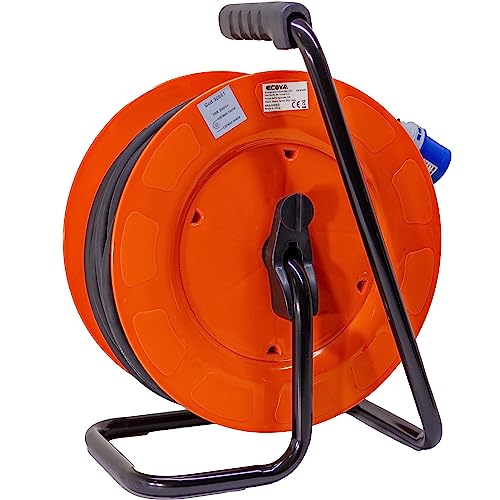 Avvolgicavo industriale IP44 - 2 prese CEE, 1 presa Schuko - 30 metri 220V - Cavo in Neoprene H07Rn-f - ElettroWatt.eu